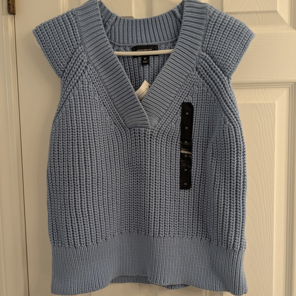 Banana Republic Light Blue Knit Top